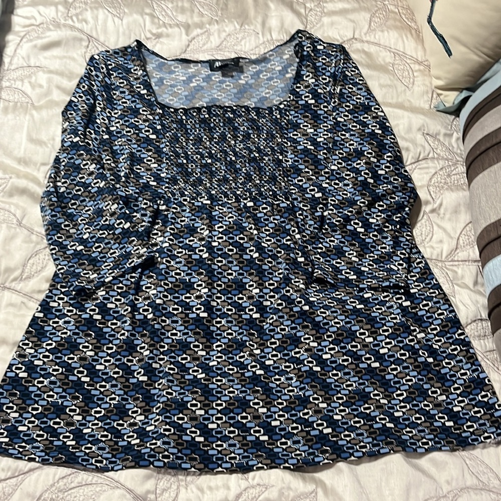 Size L Knit Dress Barn Gathered-front Top